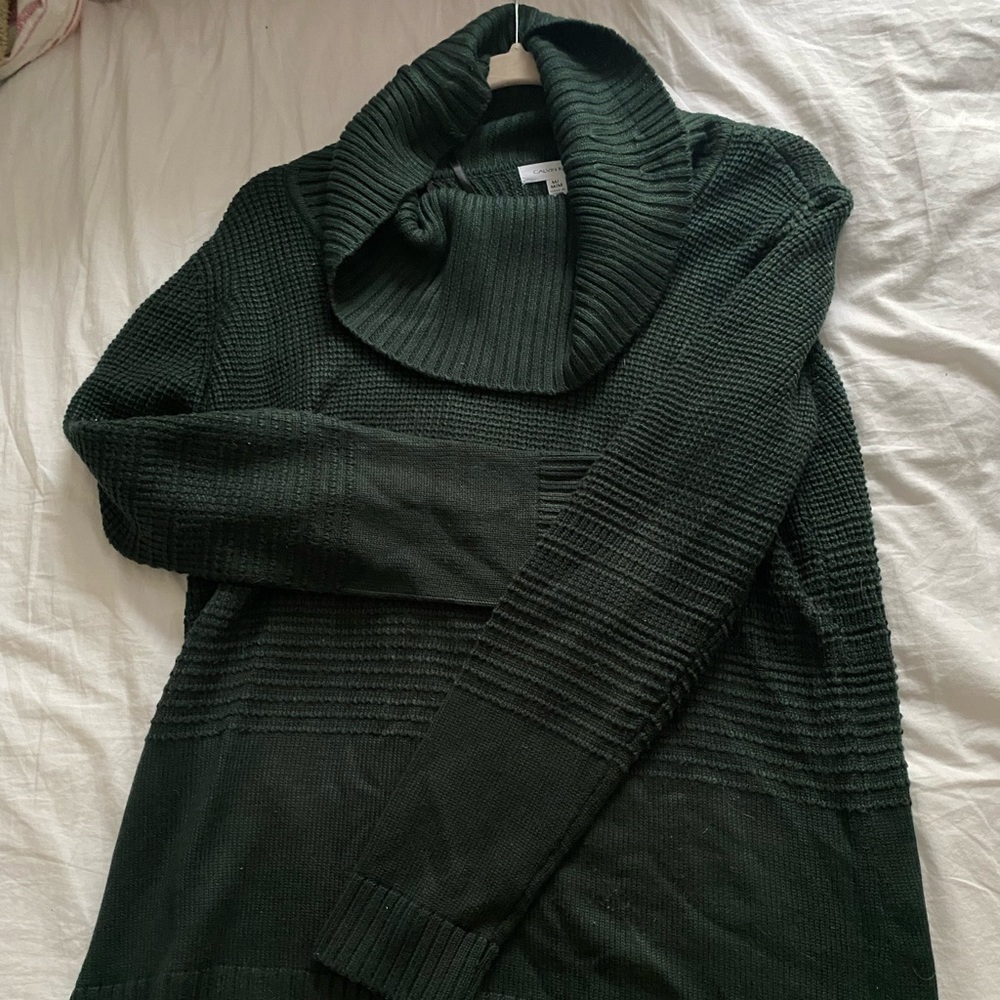 Dark Green Calvin Klein Turtleneck Sweater